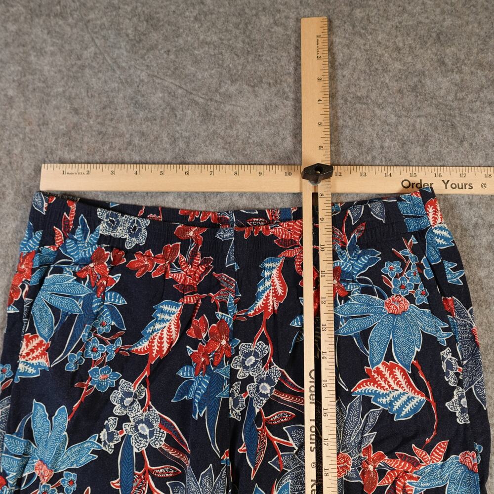 J. Jill Pants Womens Medium Wide Leg Beachy Pull On Floral Ankle - Picture 2 of 11